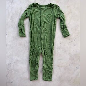 Kyte palm green long sleeve snap romper pajamas